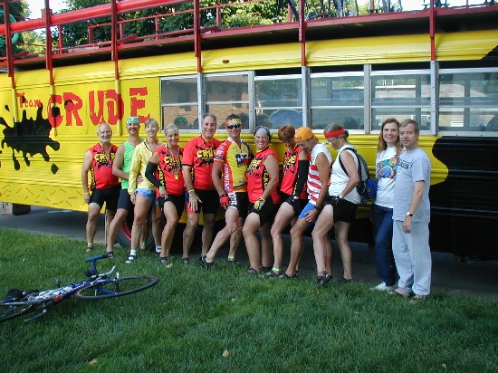 Jacquie & I with Team Crude. A GREAT bunch of people! We look forword to seeing all of you again!!! (27 July 2004)