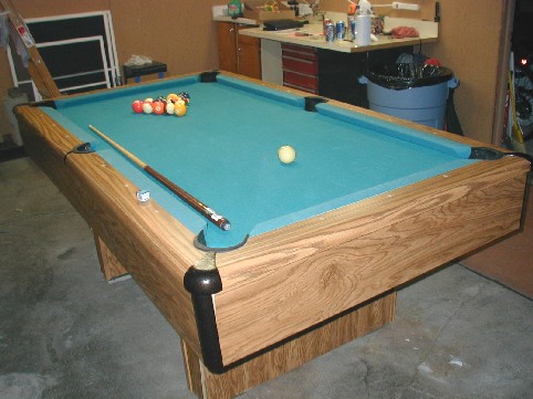 Our FREE Pool Table in our garage, Fort Dodge Iowa - April 2004
