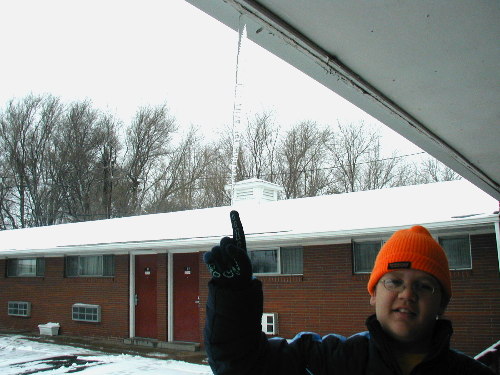 Pratt Kansas, Daniel and an icicle