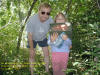 Me and Sianna at "Dog's Best Friend" Cache, Cheyenne Park, Cedar Rapids IA; 14 August 2005