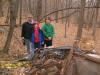 Jeff, Nathan & Daniel near the "End of the Road" Cache; North Coralville IA.  13 Nov 2005