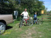 Me and Nathan returning from RoundHouseCache in Atkins, IA; 22 August 2005