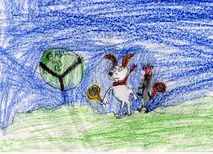 Nathan's Drawing of Gromet & Penguin - 24 June 00