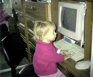 Sianna (18 months) on the computer 12 Dec 99