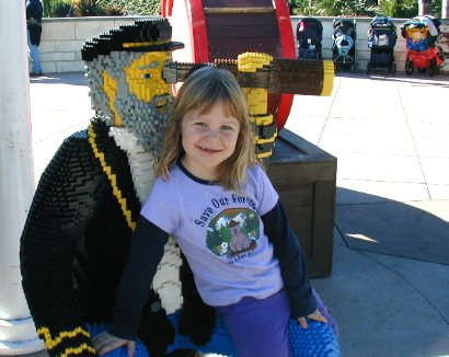 Sianna helping the Navigator at LEGO Land - 18 December 2003