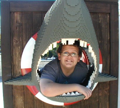 Daniel in the sharks mouth at LEGO Land - 18 December 2003