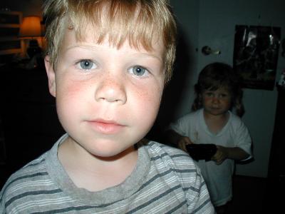 Nathan in the dark - July 2001