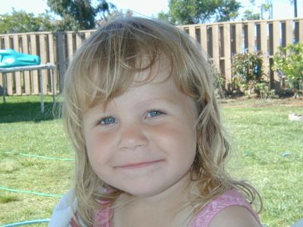 Sianna in the back yard - July 2001