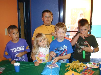 Nathan's 8th birthday party at 'Boomers', 29 September 2002