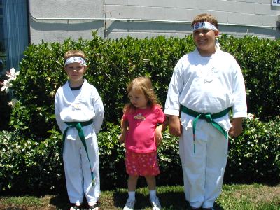 Nathan, Sianna & Daniel after Belt Test - 22 June 2002