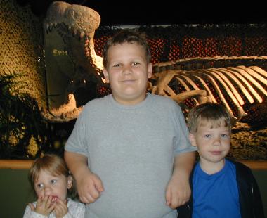 Sianna, Daniel & Nathan  -  by the 'Super Croc' at the Wild Animal Park