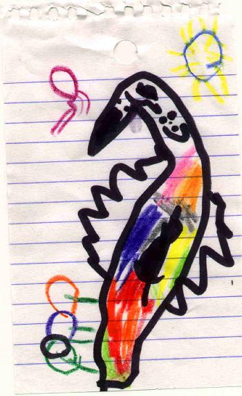Sianna's bird drawing - 23 November 2002