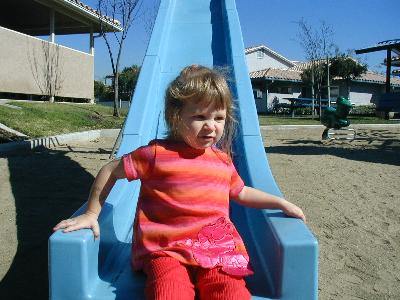 Sianna on the slide - April 2002